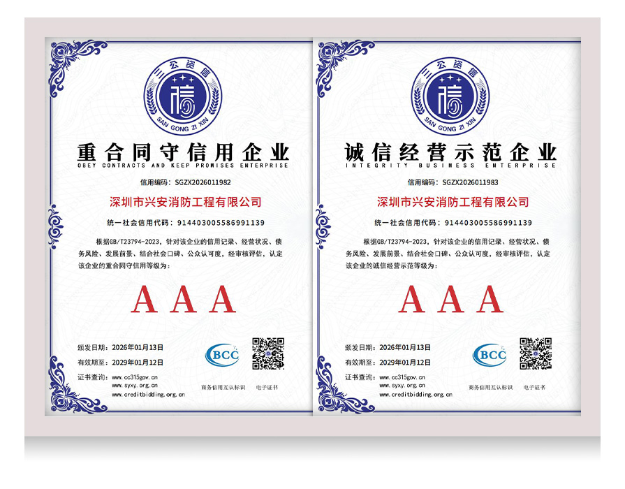 重合同守信用AAA级证书